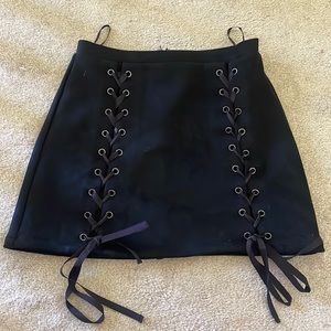Honey Punch suade black skirt